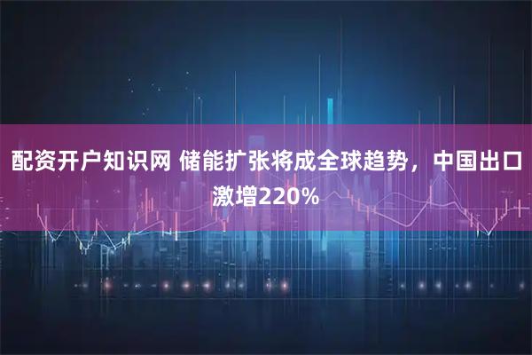 配资开户知识网 储能扩张将成全球趋势，中国出口激增220%